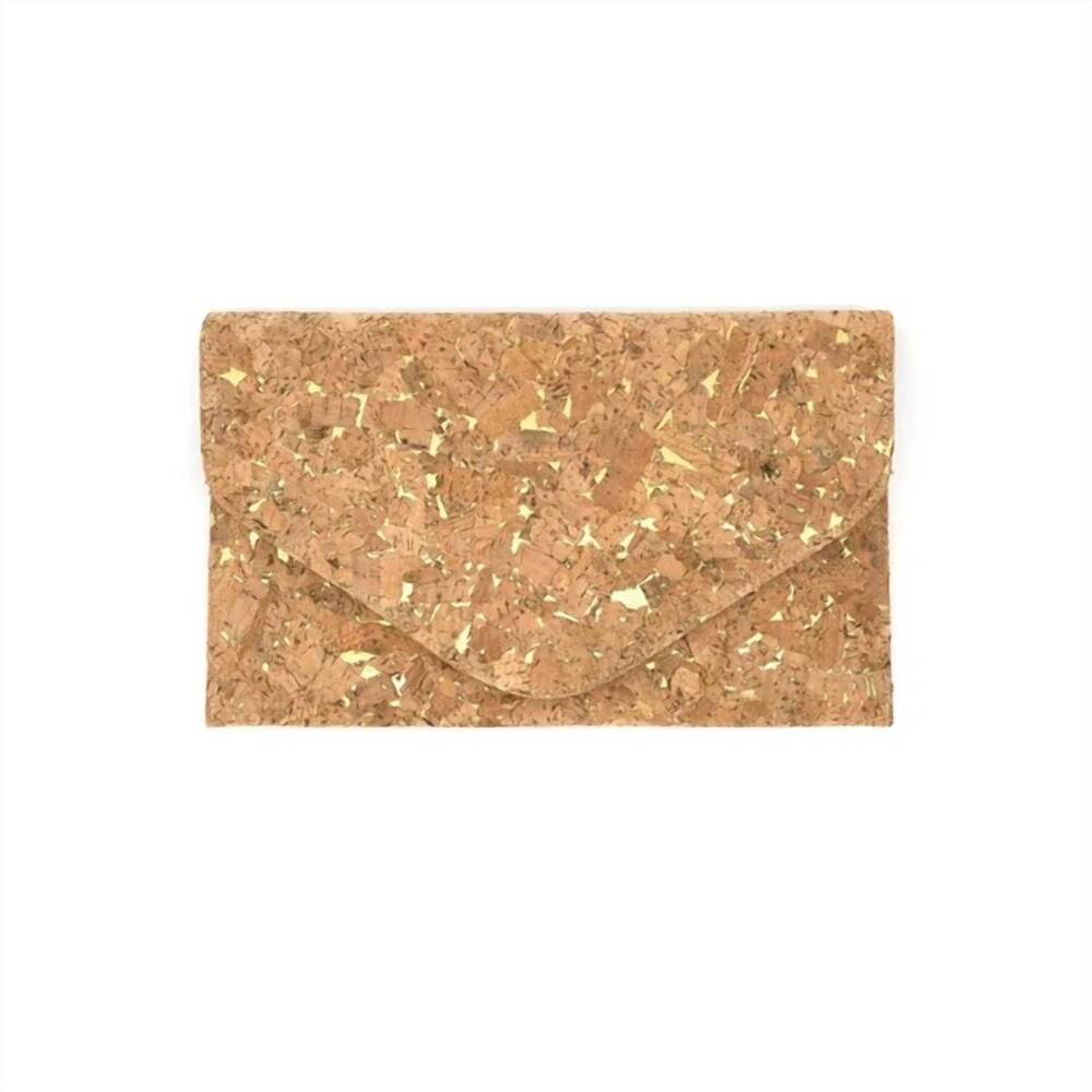 NEW BC HANDBAGS women's cork envelope clutch bag in gold